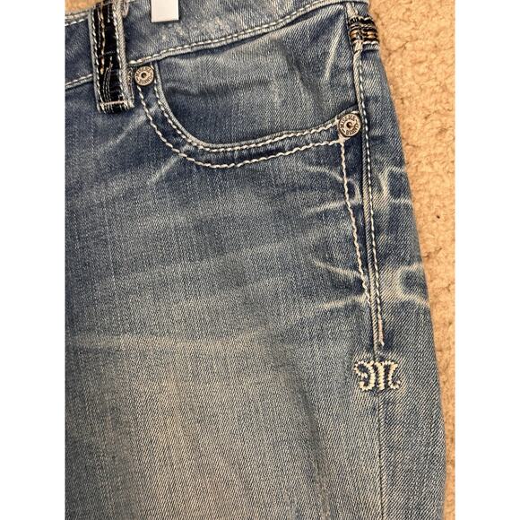 Y2K Style Miss Me Women’s Jeans M Series Sz 30 Boot Cut Blue Western Bling Flare - Picture 15 of 16